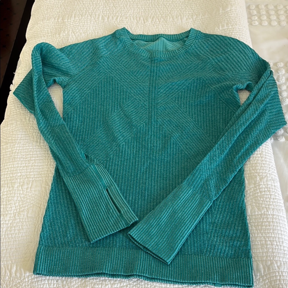 Lululemon Teal Long Sleeve Knit Sweater